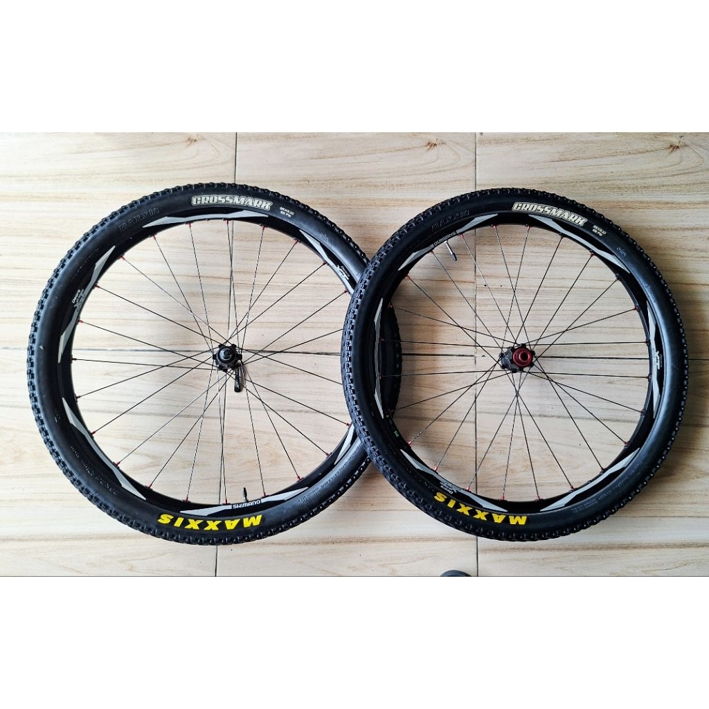 Wheelset Shimano Deore XT TA15 QR 26" M775 Include Ban Luar Maxxis Crossmark Kevlar Original Second 