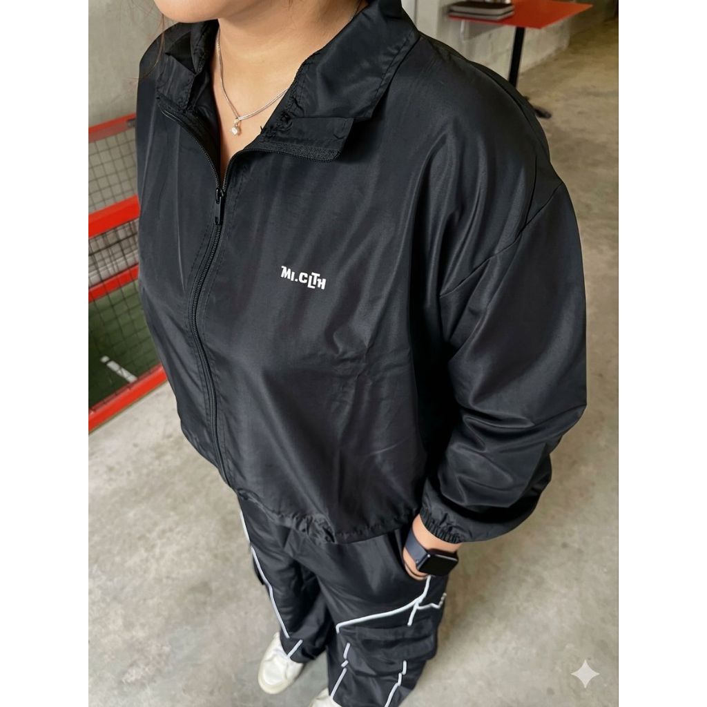 mi.clth- JACKET PARASUT POLOS PREMIUM CEWEK JACKET OLAHRAGA