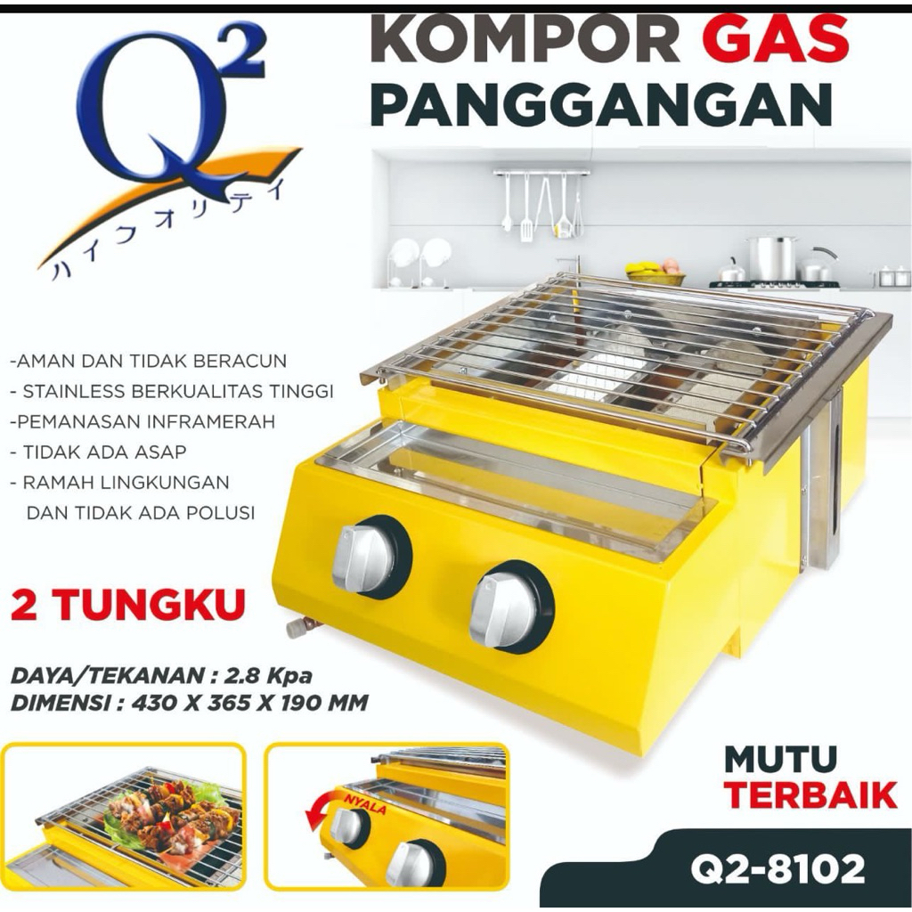Kompor Grill 2 Tungku Q2