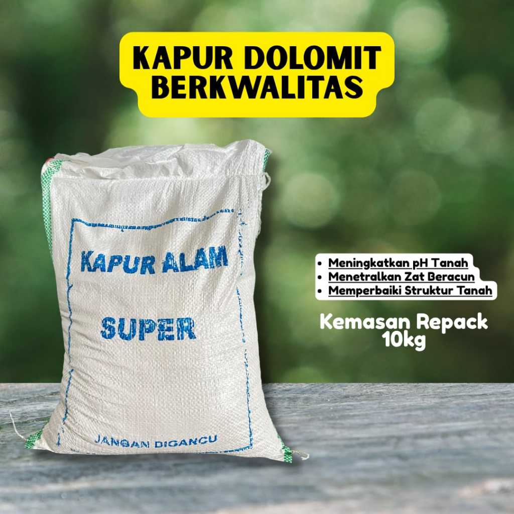 Kapur Dolomit Pertanian Kemasan 10kg-Kapur Dolomit Cbe-Dolomit Pertanian 10kg
