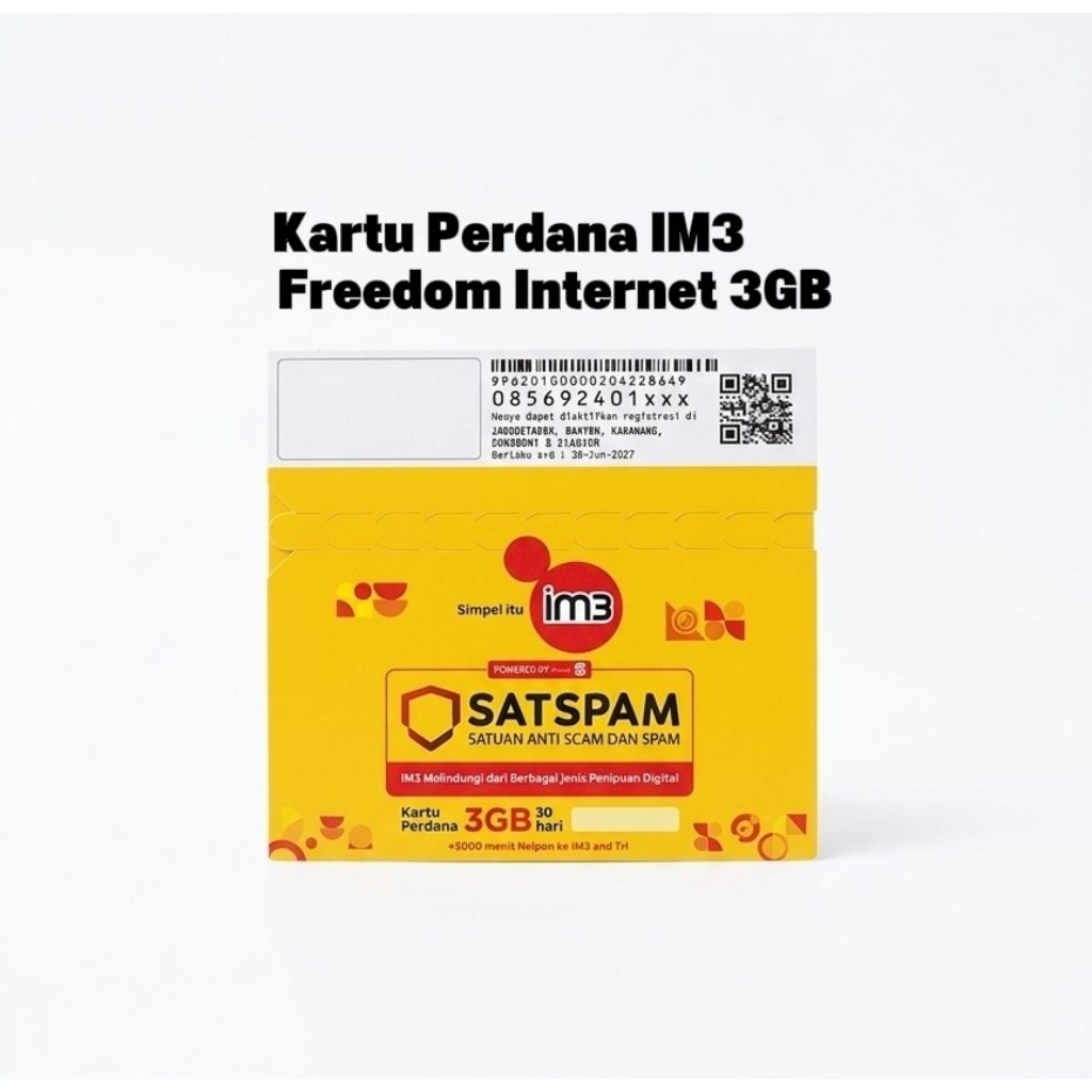 Kartu Perdana indosat IM3 Kuota 3GB Aktif