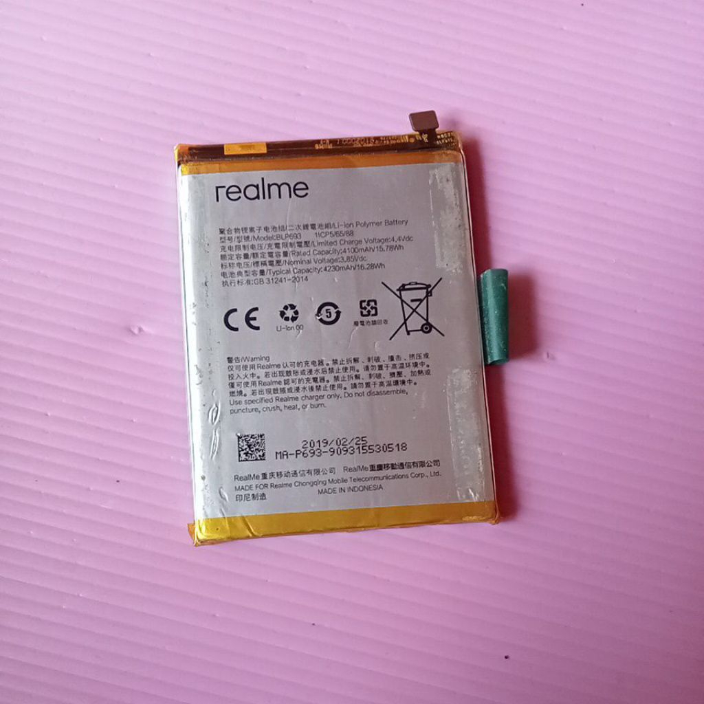 batre realme 3 blp 693 ORI copotan