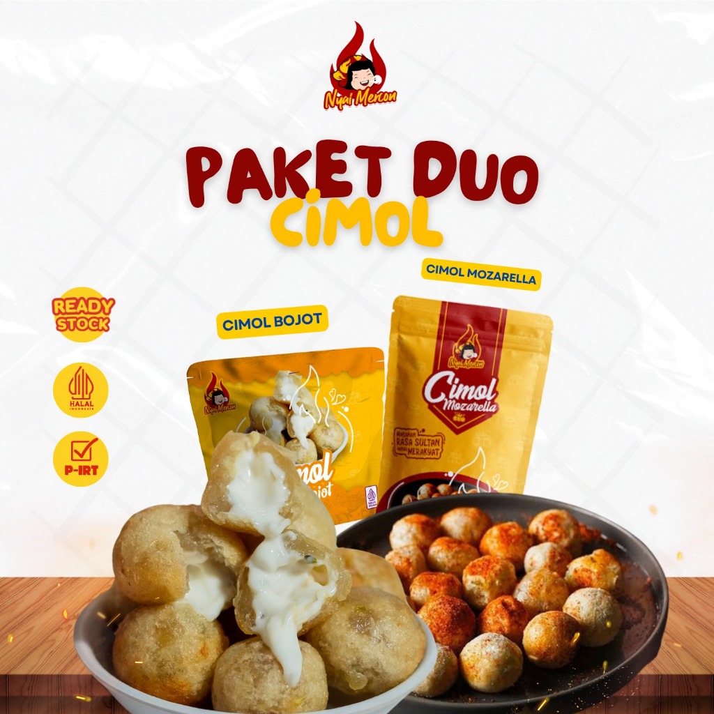 Nyai Mercon - Paket Duo Cimol (Cimol Bojot dan Cimol Moza) Makanan Instan