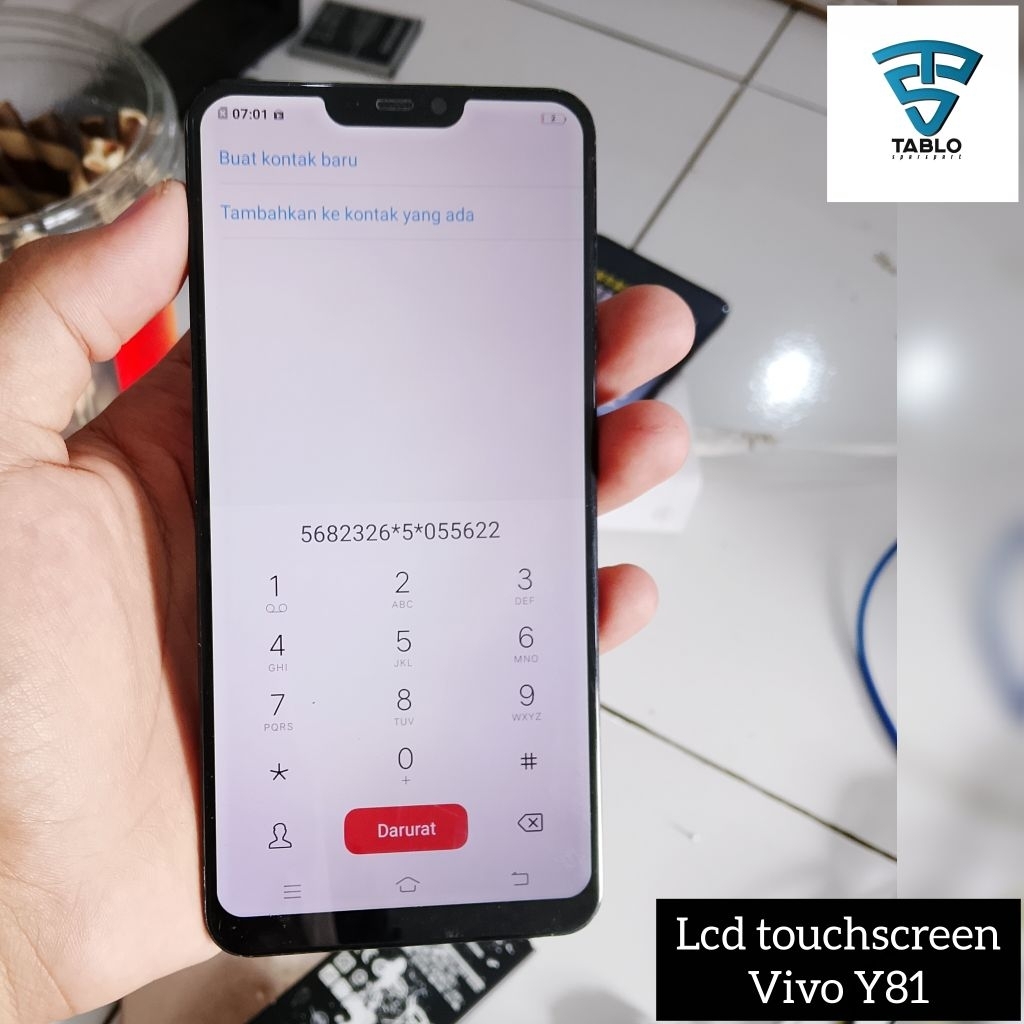 Lcd touchscreen Vivo Y81 original copotan hp