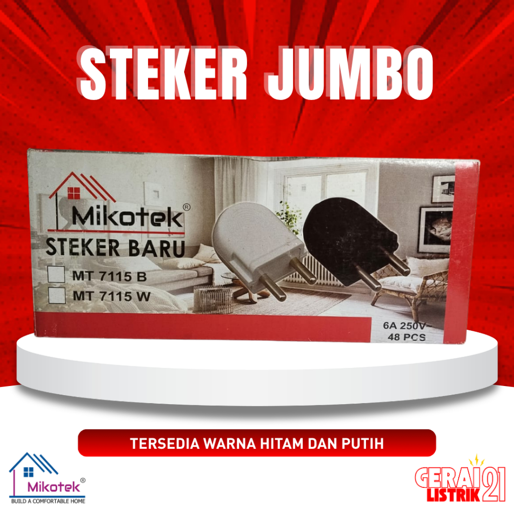 GL21 - Steker Jumbo Merk Mikotek - Steker Besar/Plug Jumbo/Colokan