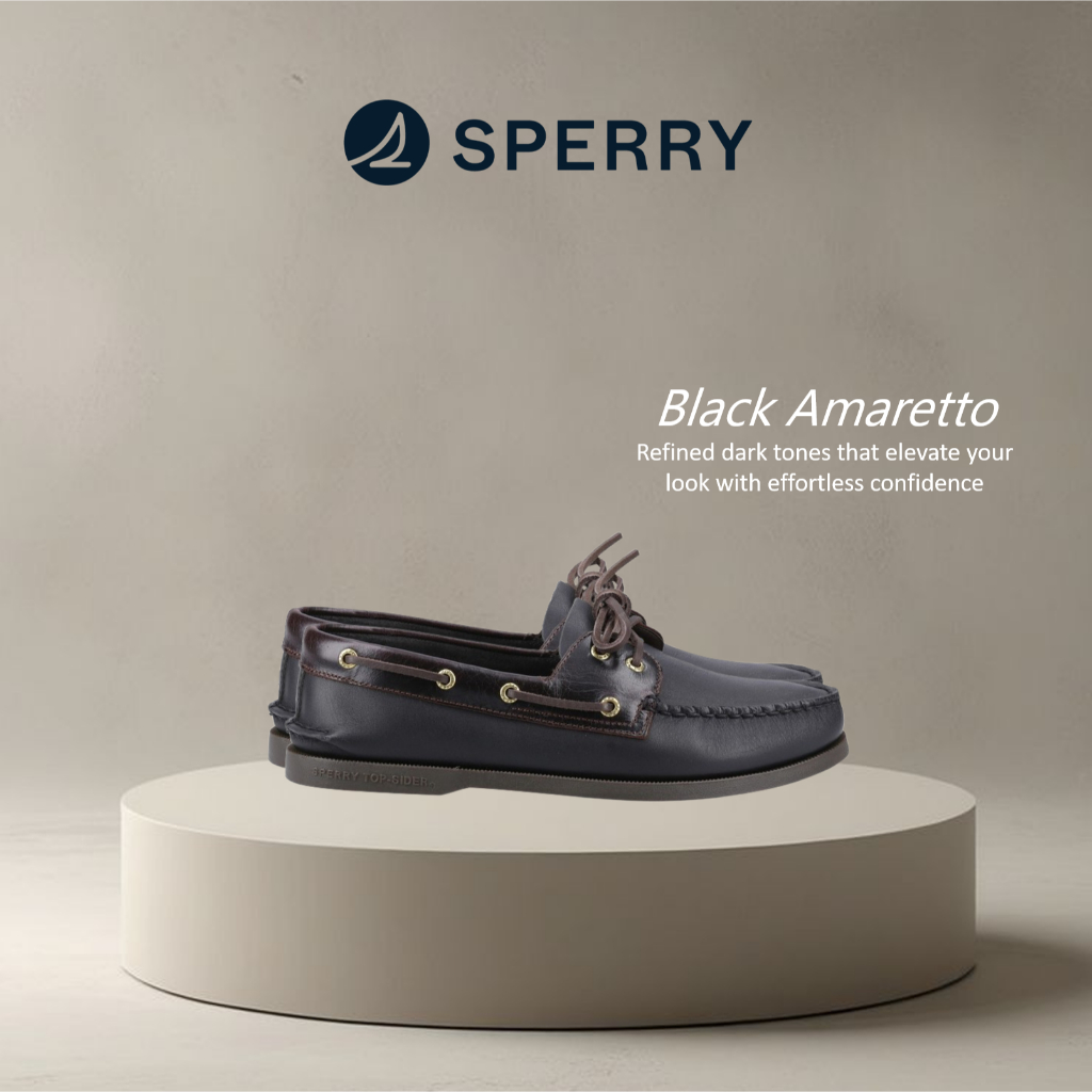 Sepatu Boatshoe Sperry Topsider Black Amaretto Original