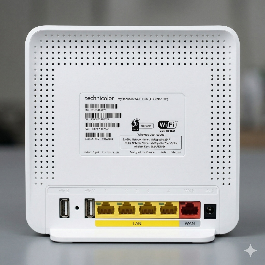 Wifi Router Technicolor TG389ac HP Dual Band AC1600 Gigabit - Full Set Normal