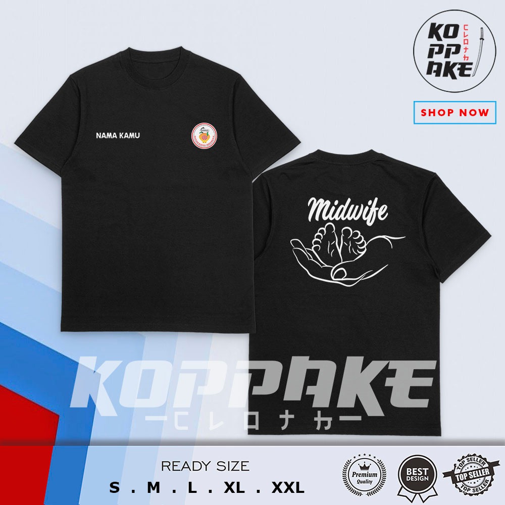 Kaos IBI Bidan Midwife  Buah Hati Bunda v2 Gratis Nama Kamu (tanpa sablon bendera) Baju Distro
