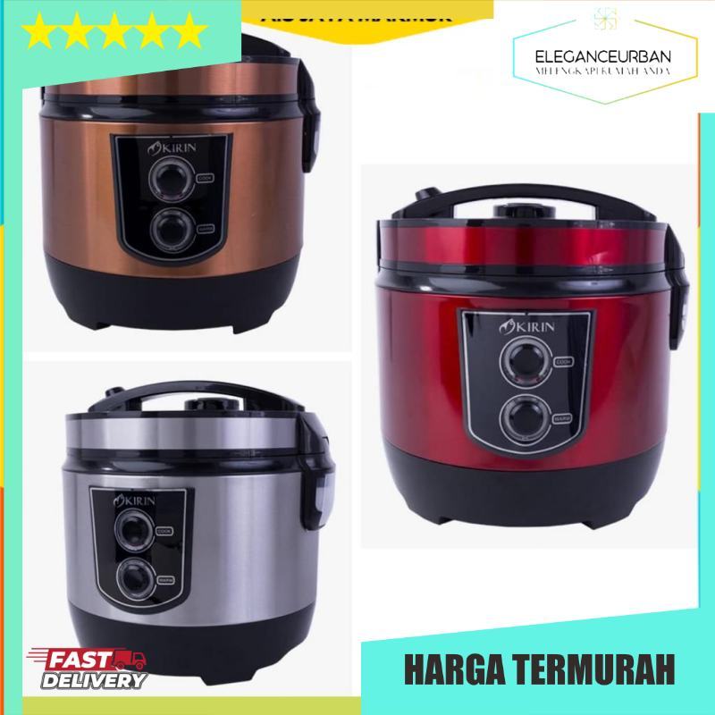 Kirin Magic Com Rice Cooker 2L KRC 390 Stainless 3in1