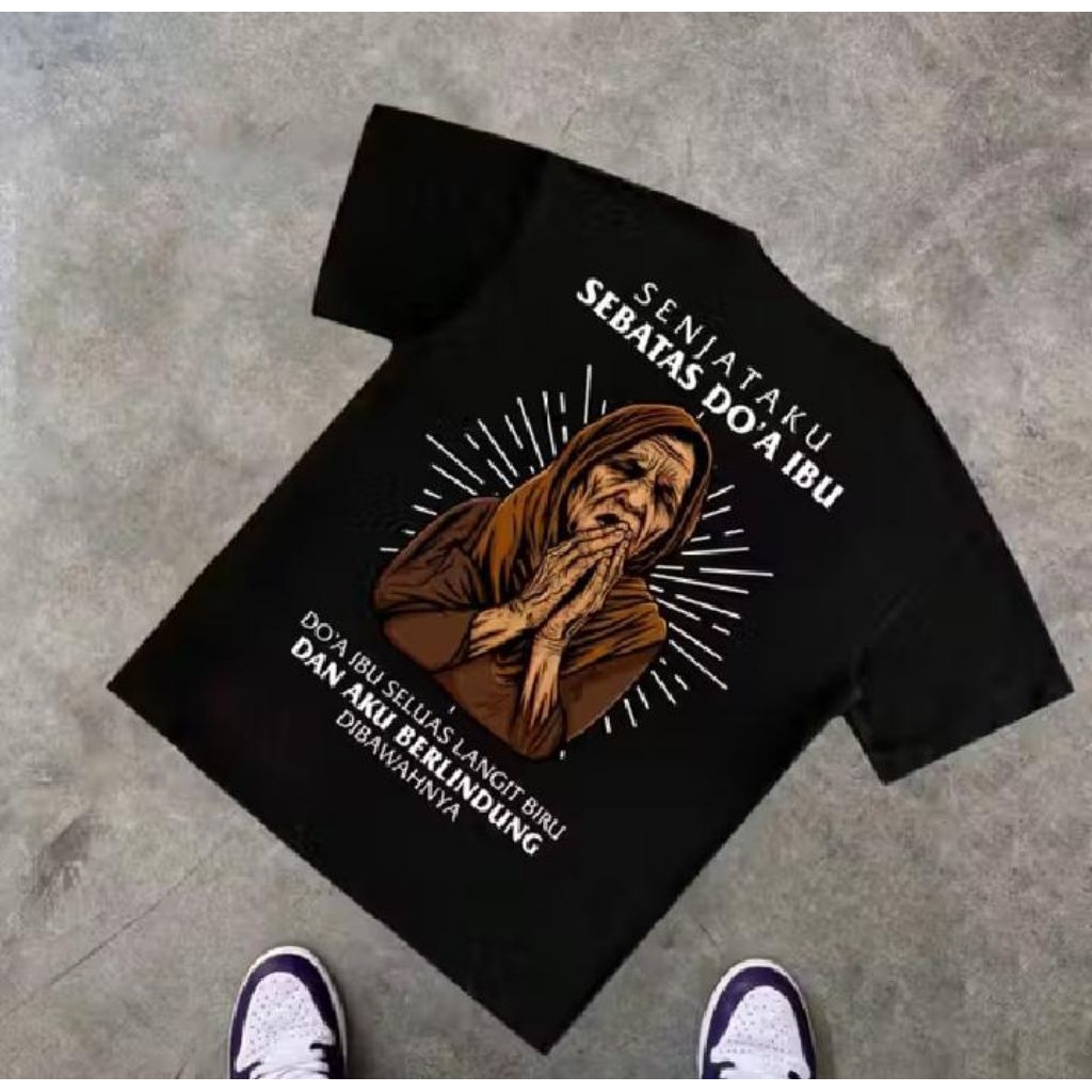 Kaos Senjataku Sebatas Doa Ibu Seluas Langit Biru Unisex - Baju Pria Wanita