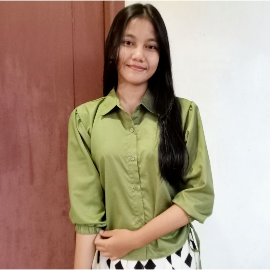 Baju atasan kemeja wanita crop top Bahan Katun Toyobo