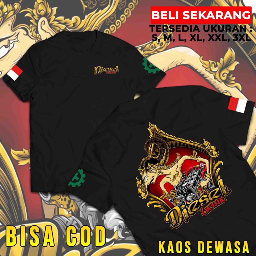 Kaos Racing Diesel Gank Design Wayang Terbaru Bahan Halus Nyaman dipakai