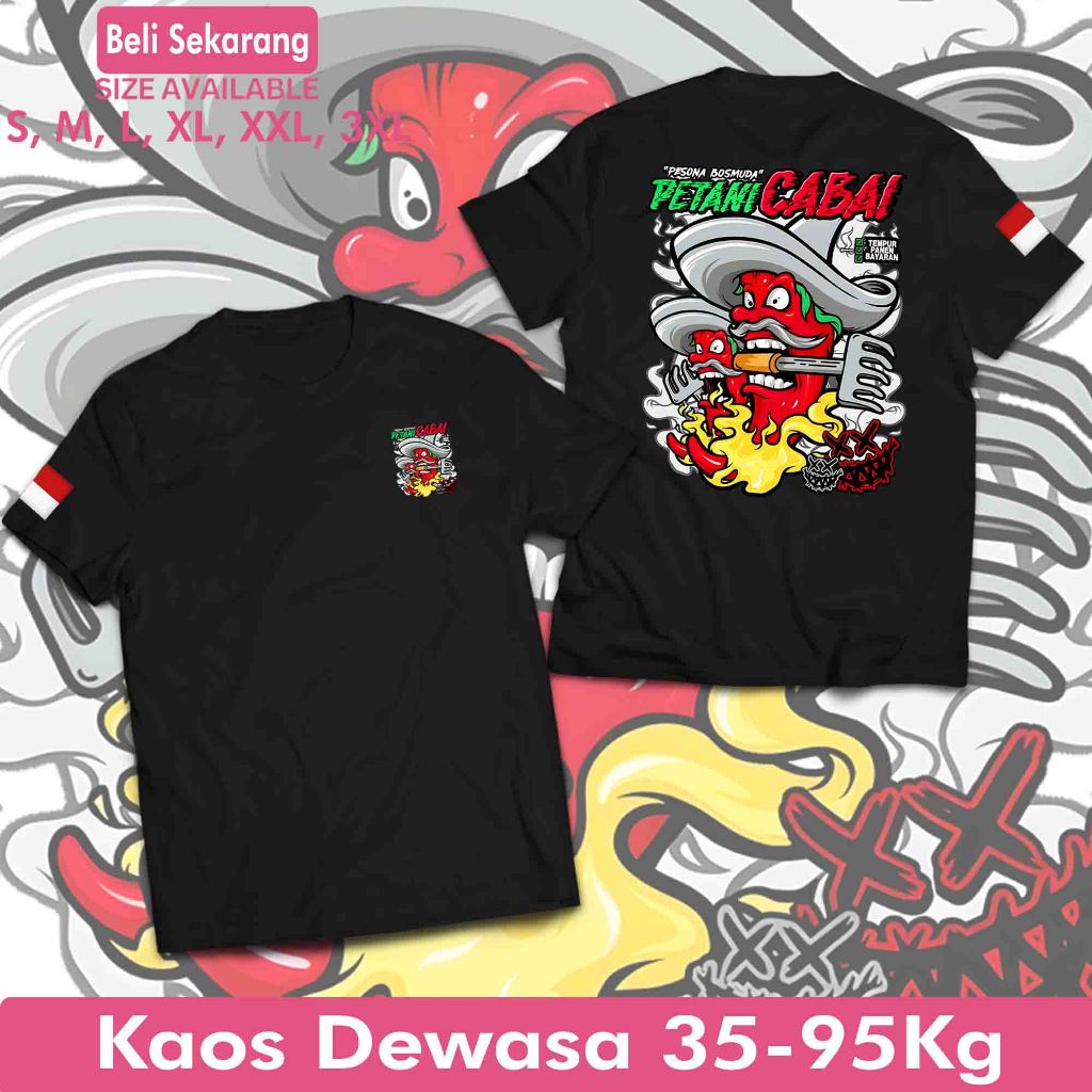 Baju Kaos Bos Muda Petani Cabai Kaos Casual PM Petani Muda Bahan Halus Lembut