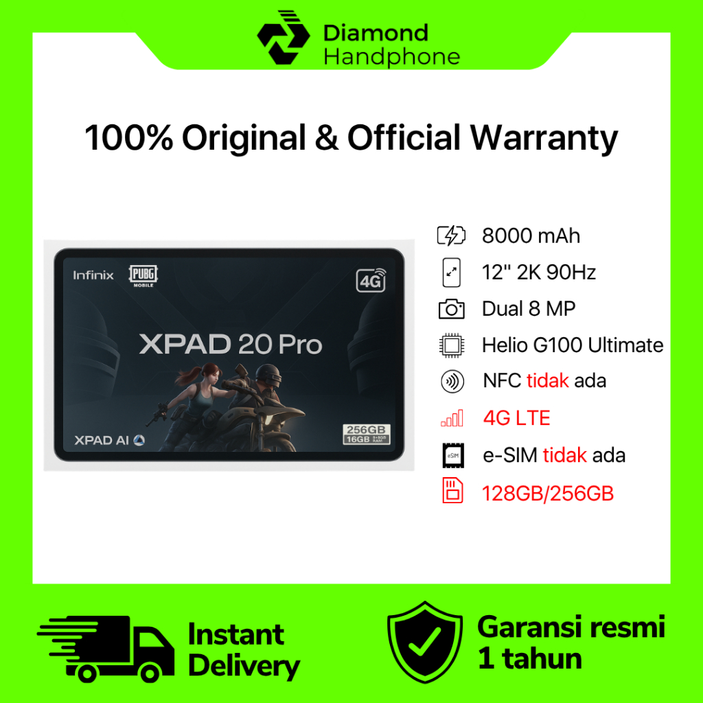 Infinix XPad 20 Pro 4G LTE 8/256 Tablet 8/256GB 8GB 256GB Garansi Resmi