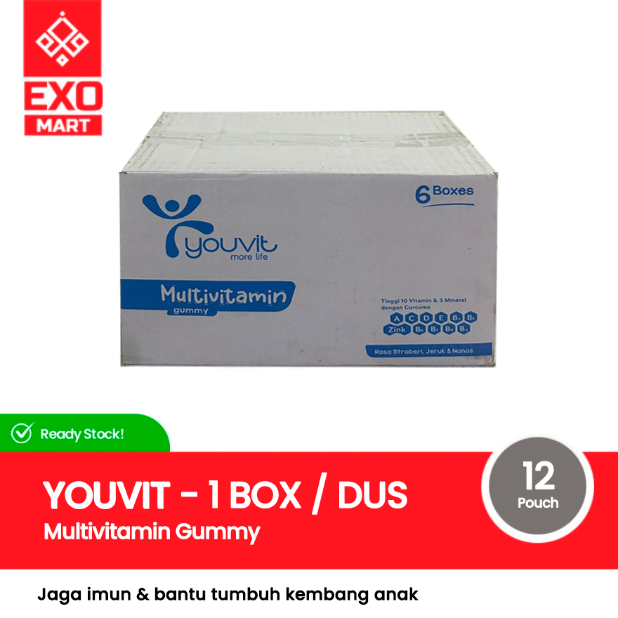 [Karton] Youvit - Multivitamin Anak 30 Gummies 1 Box / Dus isi 12 pouch