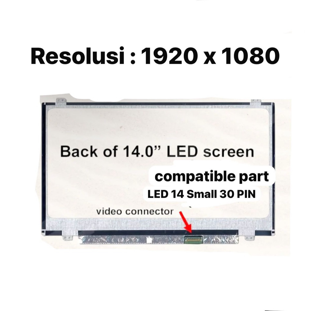 Led Lcd 14.0 slim 30 Pin NV140FHM-N4K NV140FHM-N48 NV140FHM-N3B NV140FHM-N4B NV140FHM-N4H NV140FHM-N
