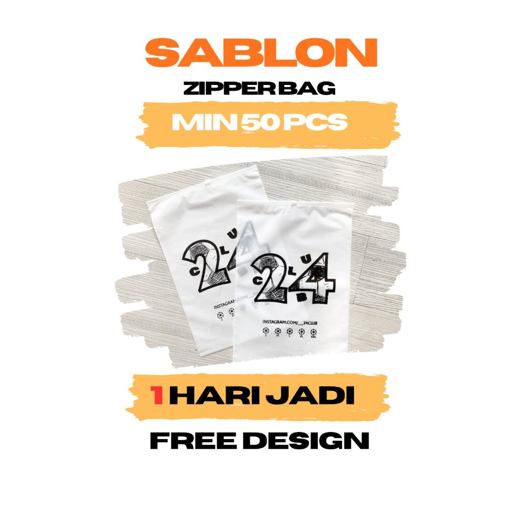 MIN 50 PCS Zipper Bag Custom premium bahan tebal ori PE kualitas terbaik ziplock resleting matte dof