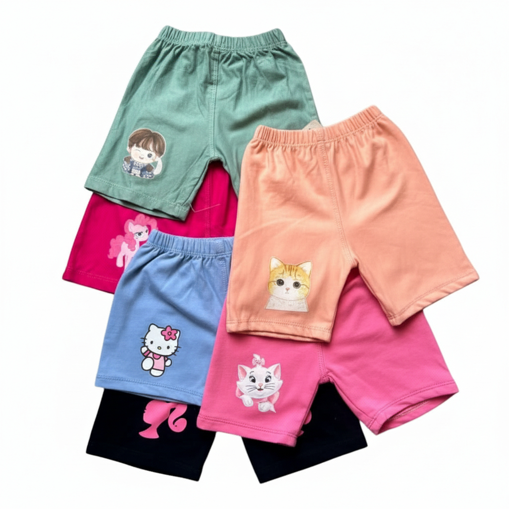6 PCS Celana shot anak perempuan motif KARAKTER LUCU 3-10th celana pendek BOXER anak sot legging