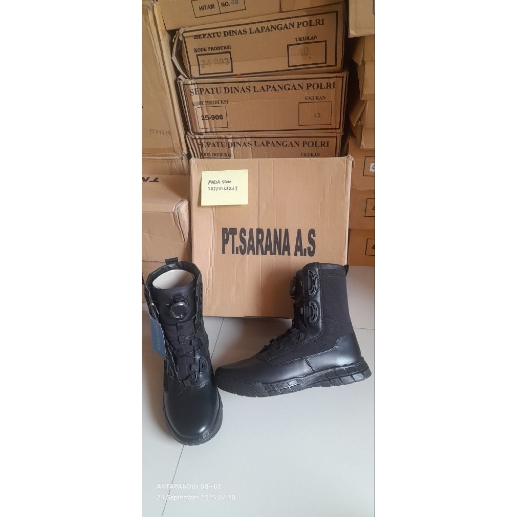 sepatu pdl tali putar TNI AD