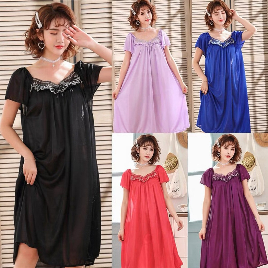 Daster Wanita Polos Lengan Pendek Lingkar Dada 120cm Panjang 93cm
