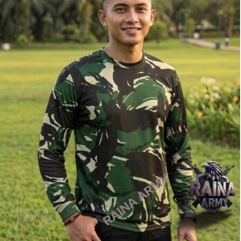 kaos army kaos dryfit t-shirt shirt loreng tni malvinas lengan panjang