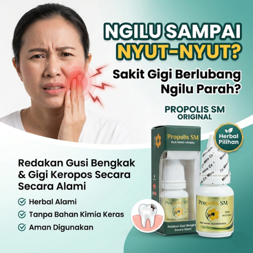 Sakit Gigi Berlubang Ngilu Parah? Obat Herbal Gusi Bengkak & Gigi Keropos - Propolis SM Original