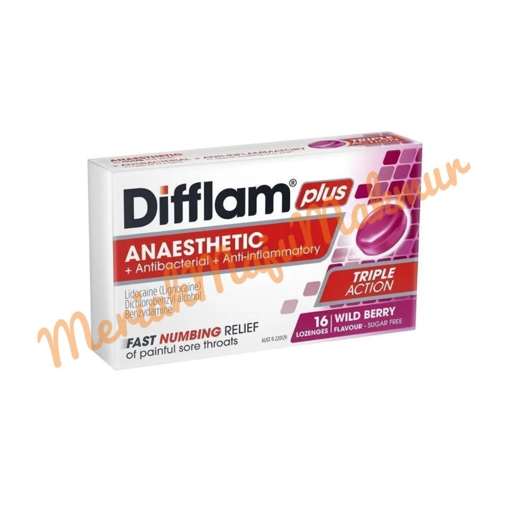 Difflam Plus Anaesthetic Wildberry 16 Lozenges