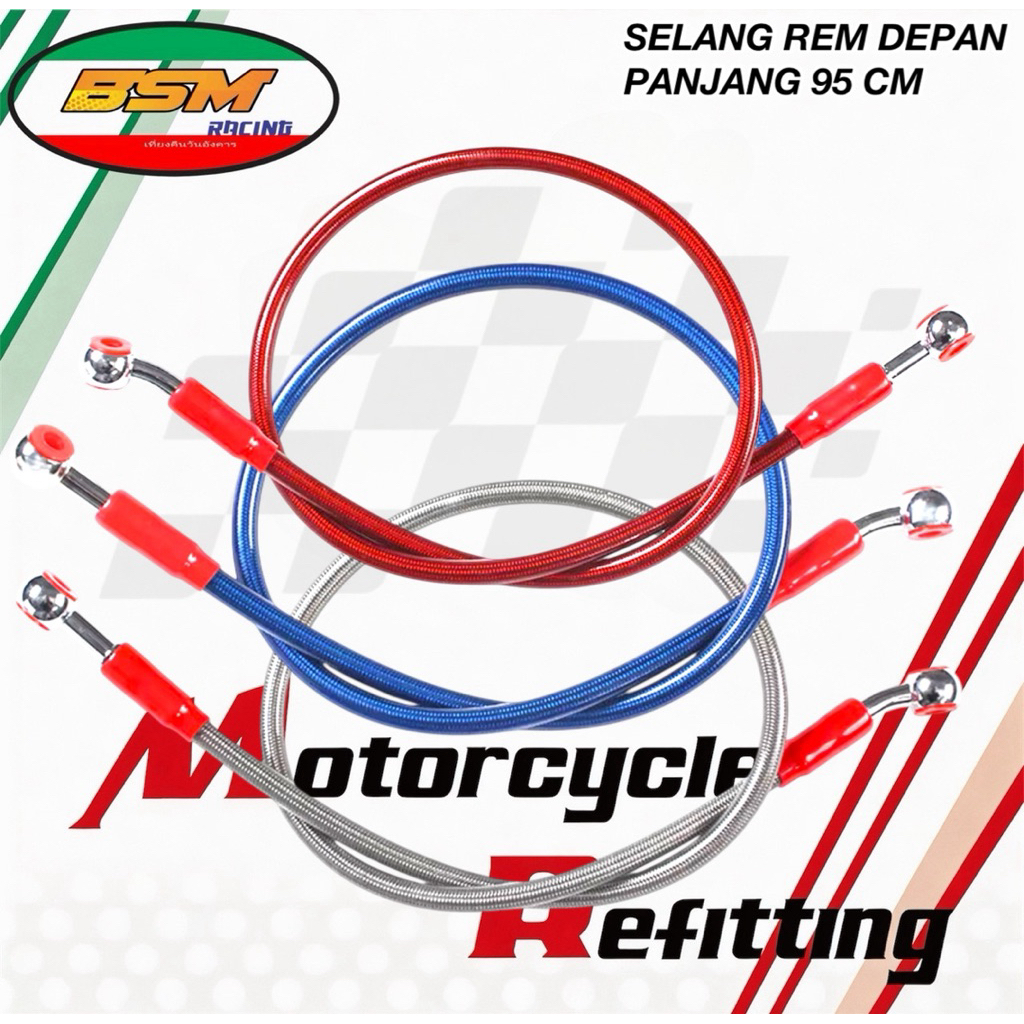 Selang rem warna 95cm selang rem depan cakram/tromol panjang 95 cm universal beat vario mio fino mio