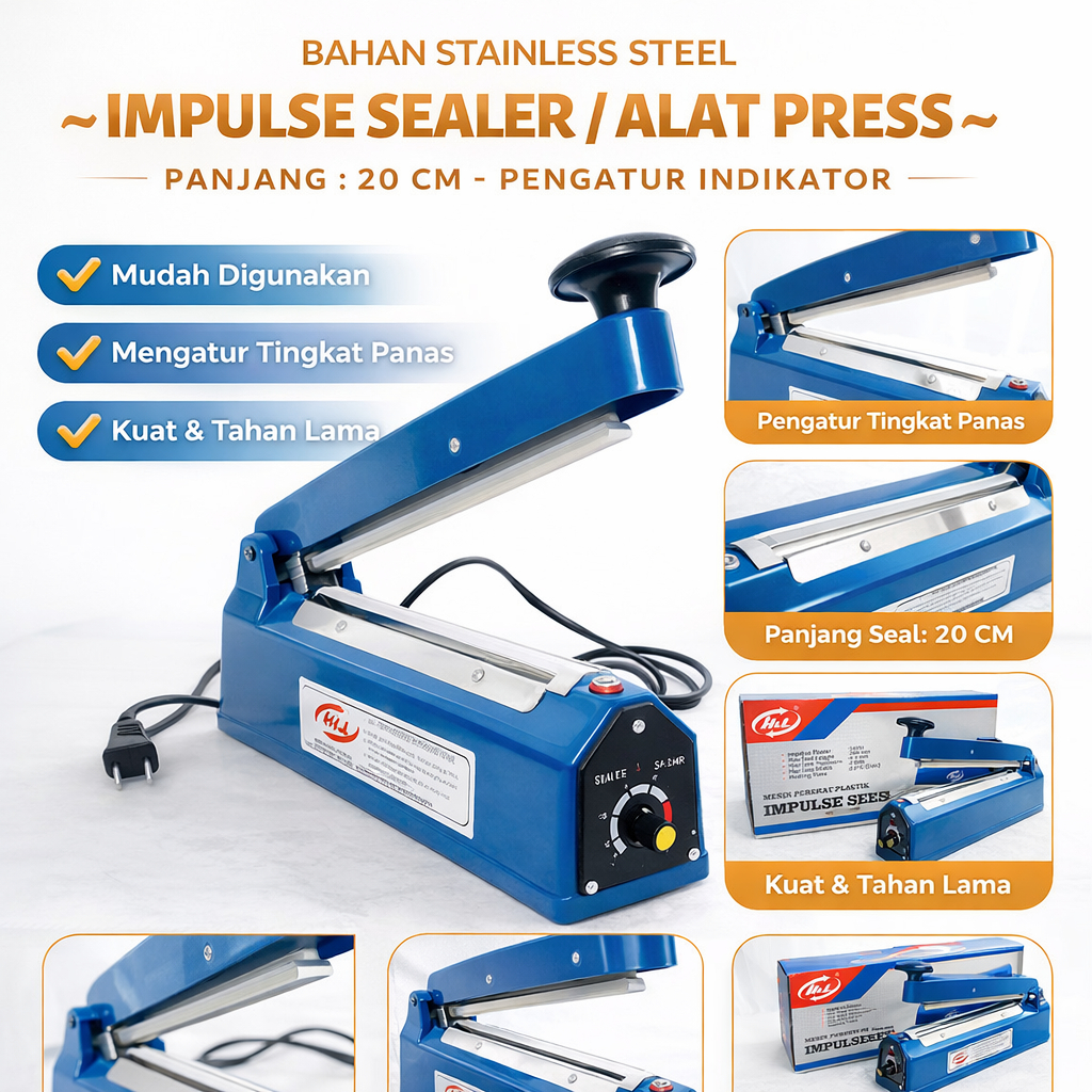 Mesin Pres Plastik  Kemasan Aluminium Foil  Sealer Press Plastik 20cm