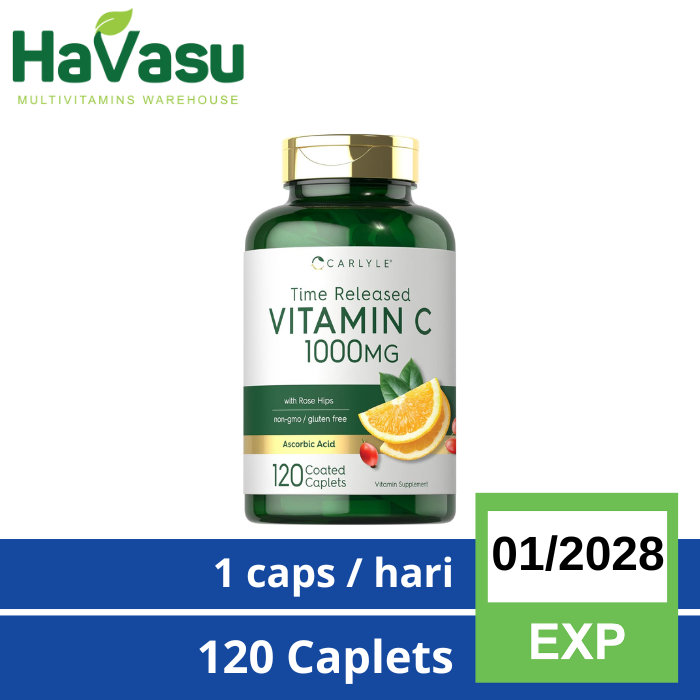 Carlyle Vitamin C 1000mg Time Release with Rose Hips