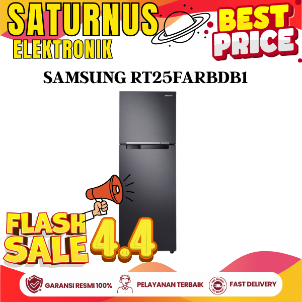 SAMSUNG RT25FARBDB1 KULKAS SAMSUNG 2 PINTU INVERTER 255L Twist Ice Maker Easy Slide Shelf RT25FARBDB