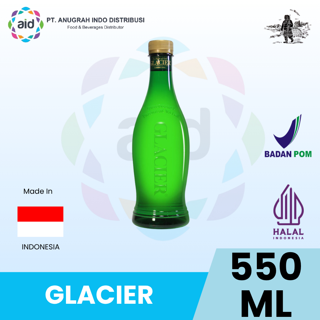 Glacier Natural Mineral Water 380 ml Botol Kaca - Air Mineral Sehat & Murni