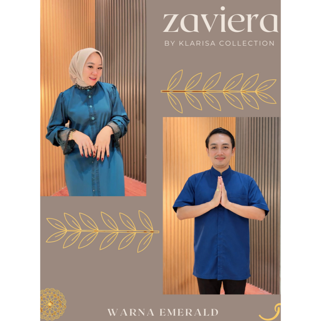 Set Couple - Abaya Zaviera (Bahan Jetblack Premium)