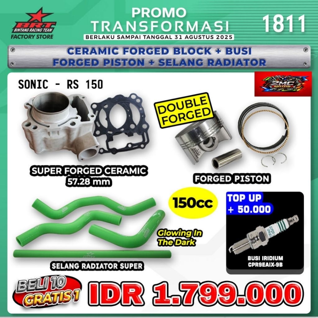 Paket Bore Up Sonic 150 BRT - BINTANG RACING TEAM