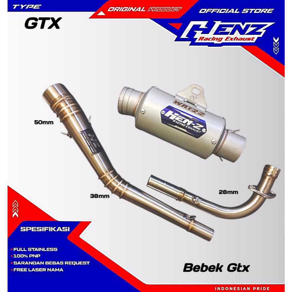 Kenalpot Bebek GTX bold Henz racing exhaust