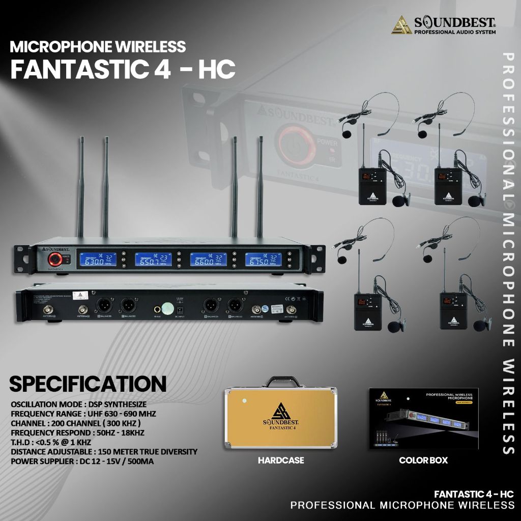 Mic Wireless Soundbest Fantastic 4 / Fantastic4 tipe PP / PJH / HHJJ / MEJA