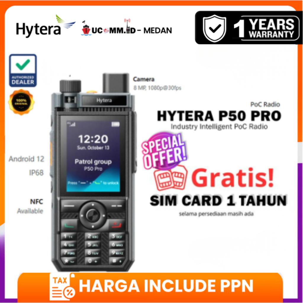 HYTERA P50 Pro PoC GSM 4G 5G Kamera NFC GPS HT POC Hytera P50 PRO p50 pro Original Garansi