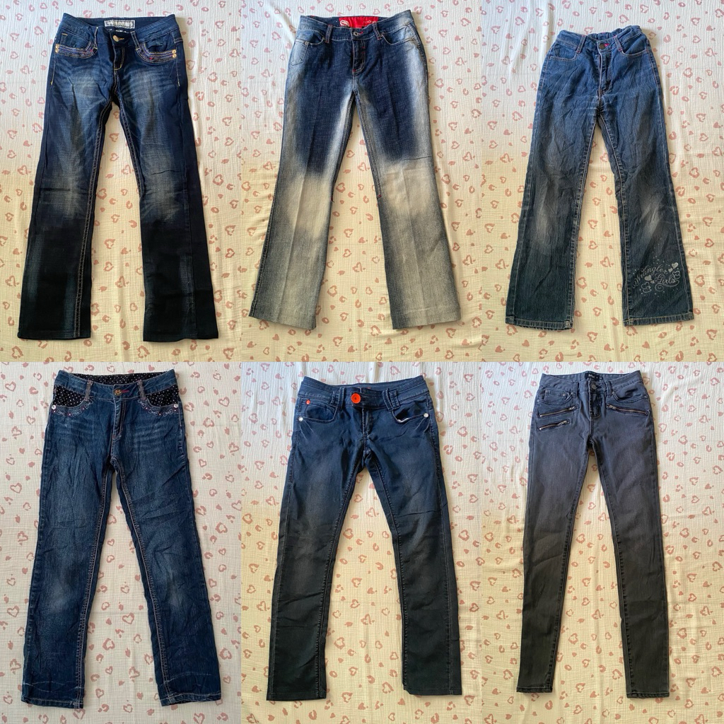 jeans bootcut low waist straight vintage y2k