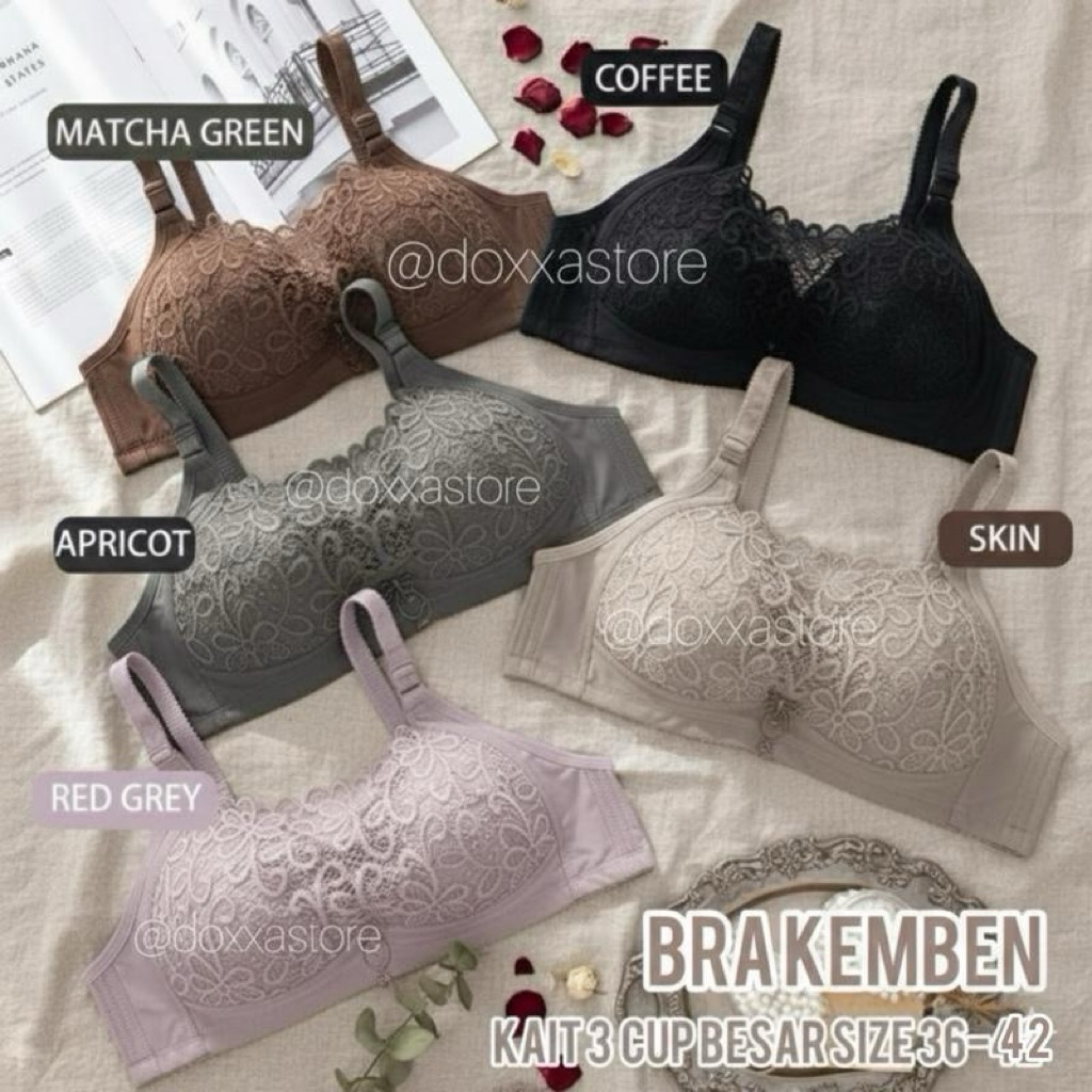 Bh Bra Kemben Simiqi Via Bracelli Hanabra 85501 Kait 3 Penutup Lemak Lembut Tanpa Kawat Cup Besar