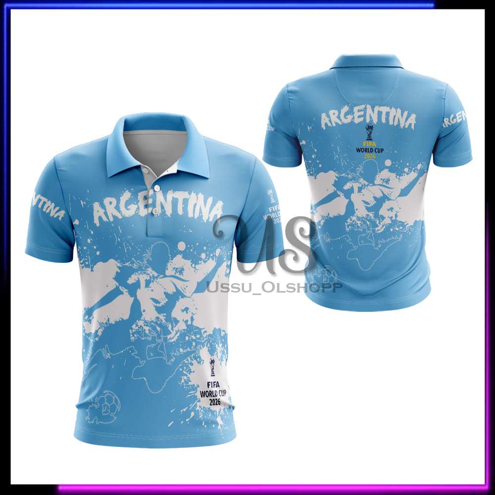 Kaos Polo Argentina / Baju Bola Argentina / Jersey Timnas Argentina Piala Dunia 2026