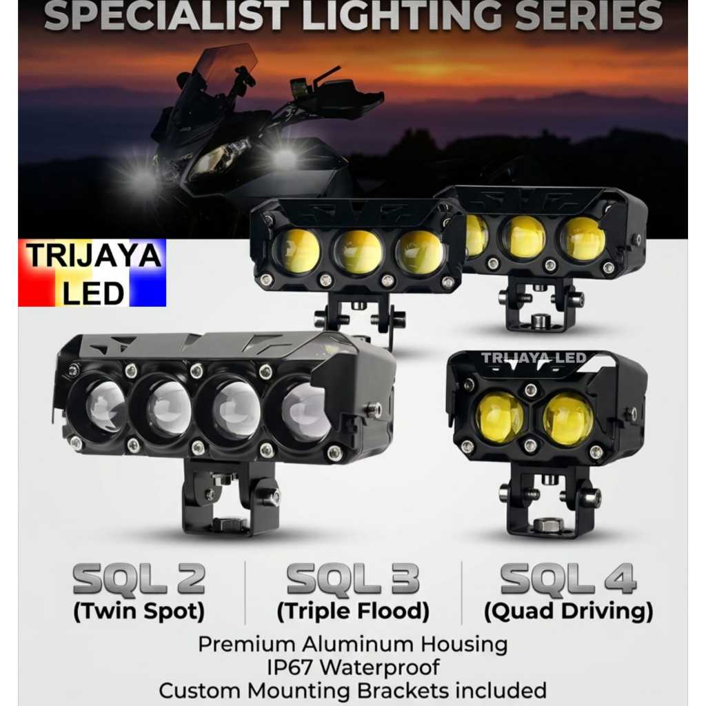 Lampu Tembak Sorot Laser Gun SQL 2 LED 3 LED 4 LED Mata Bluelens Kipas Pendingin Putih Kuning 2 Warn