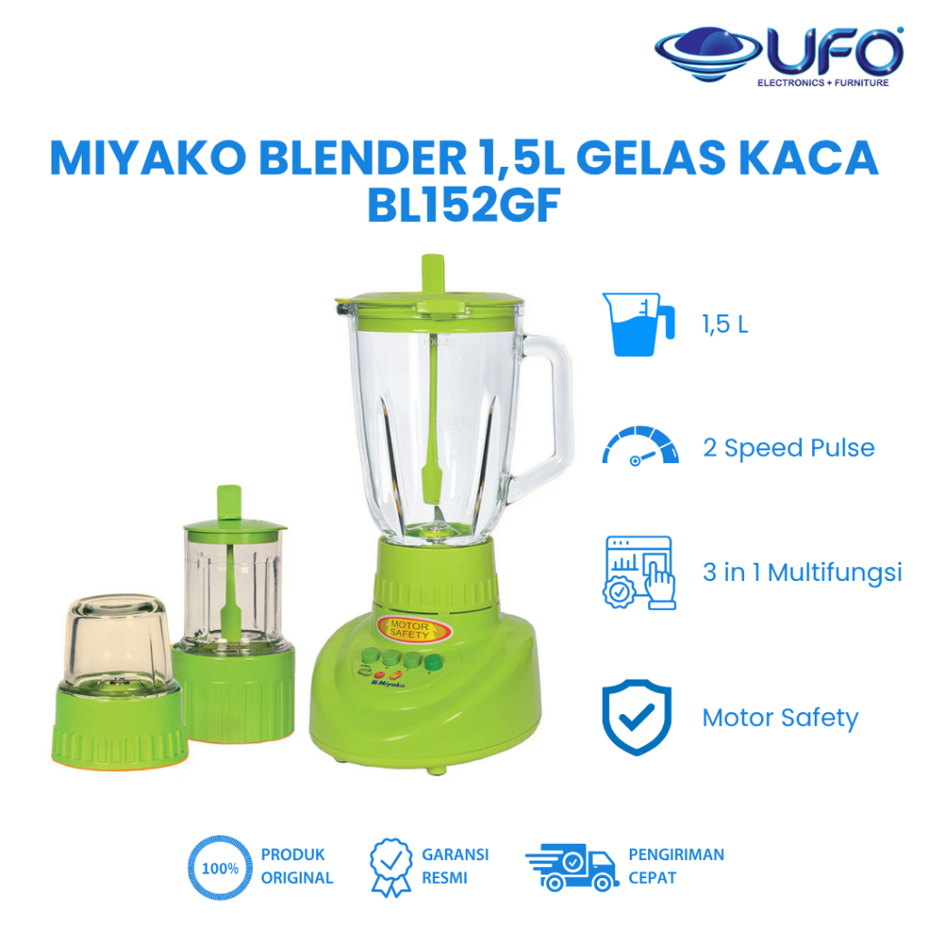 Miyako 1.5L Blender Gelas Kaca BL152GF