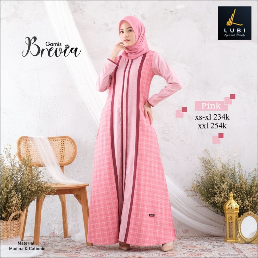 Lubi Gamis lebaran/Gamis Brevia 2  PINK