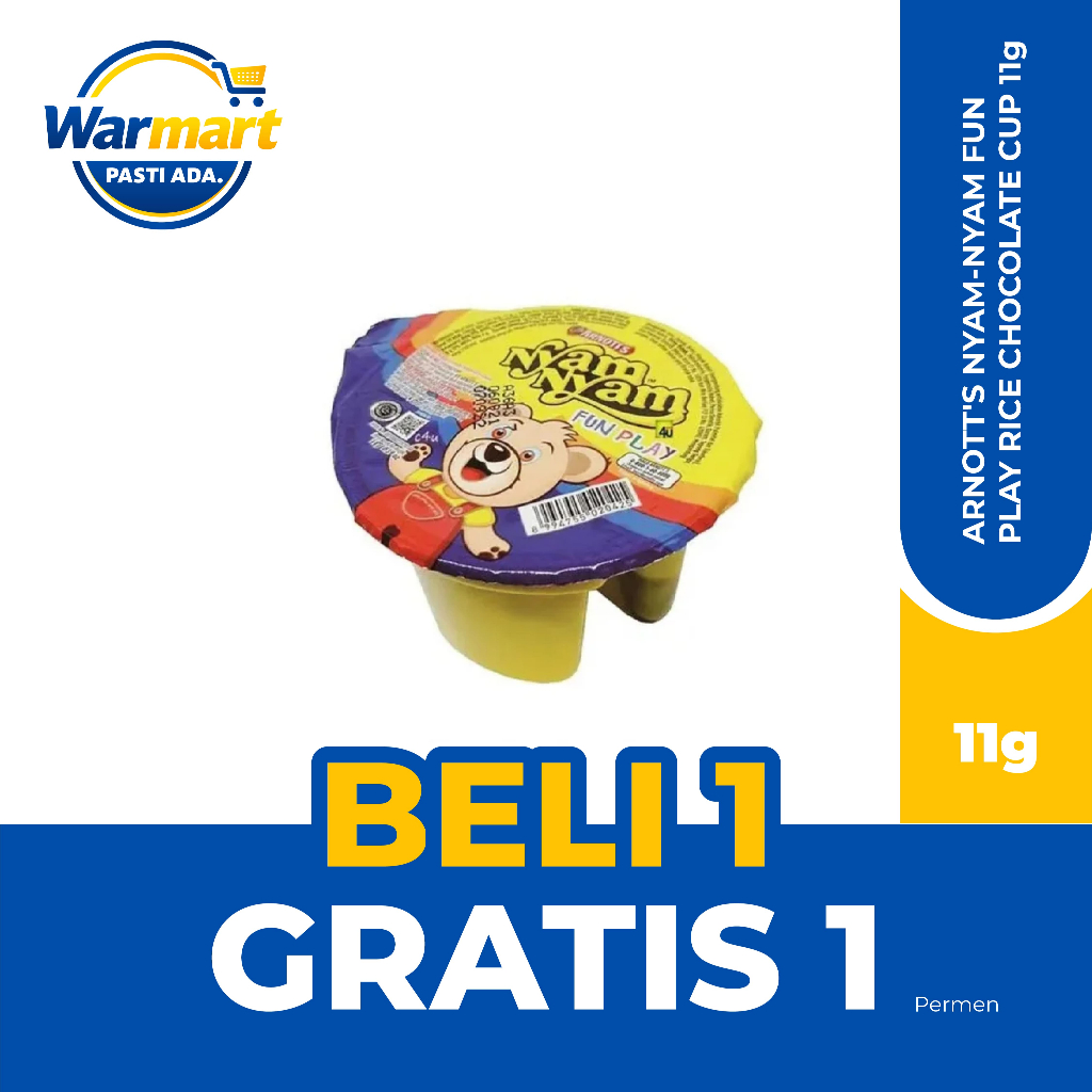 Arnotts Nyam Nyam Fun Play Rice Chocolate Cup 11g 1 Box Isi 12 Pcs NyamNyam Coklat Biskuit Stik  Nik