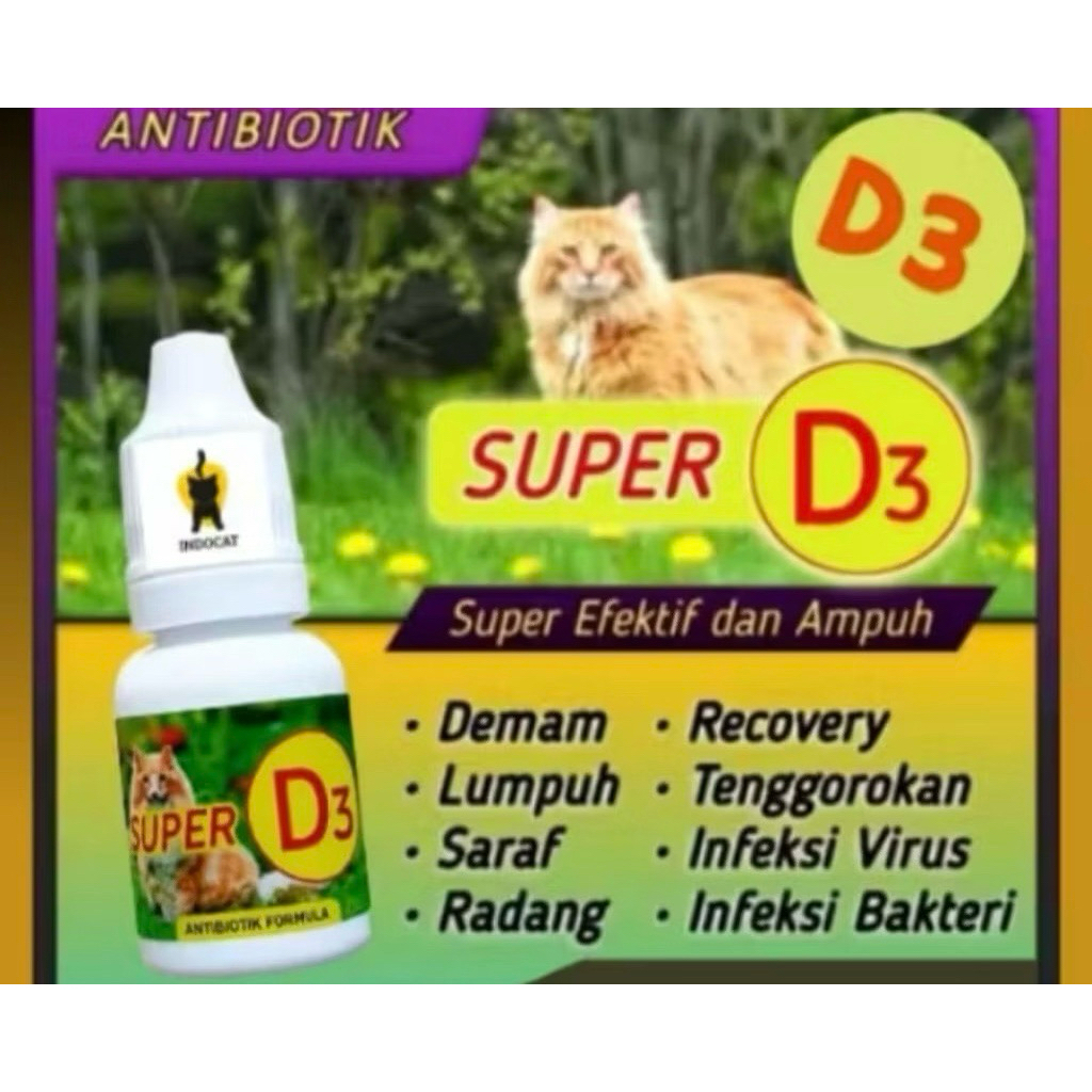 SUPER D3/ Vitamin D3 untuk kucing kemasan 10ml