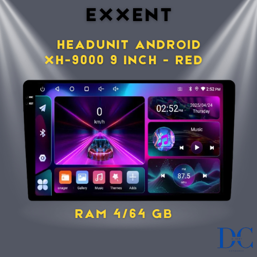 Headunit Android Mobil - Headunit Exxent XH-9000 - Ram 4/64GB - 9 Inch - Plug N Play - 100% Original