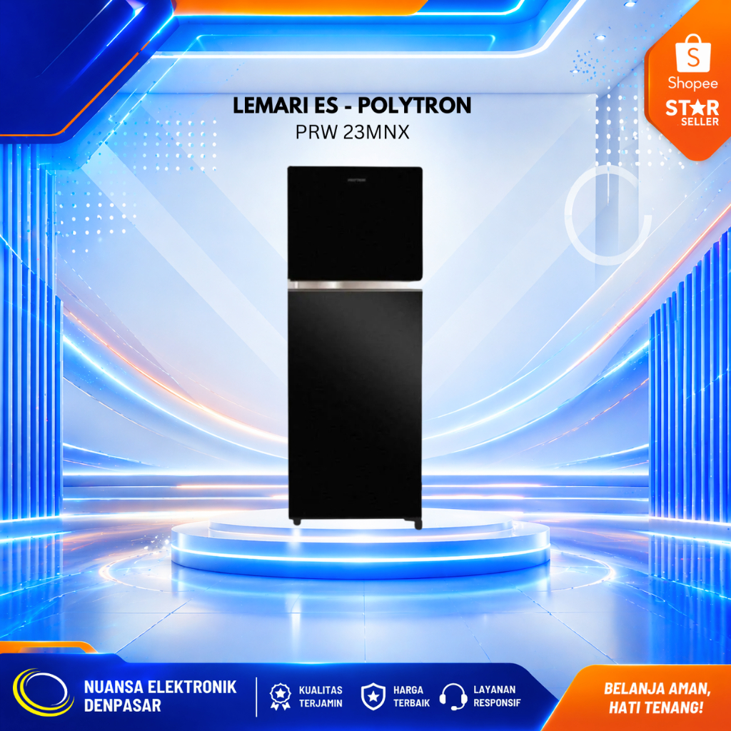 FREE ASURANSI LEMARI ES / KULKAS 2 PINTU POLYTRON PRW23MNX / PRW-23MNX GARANSI RESMI DAN TERMURAH- N
