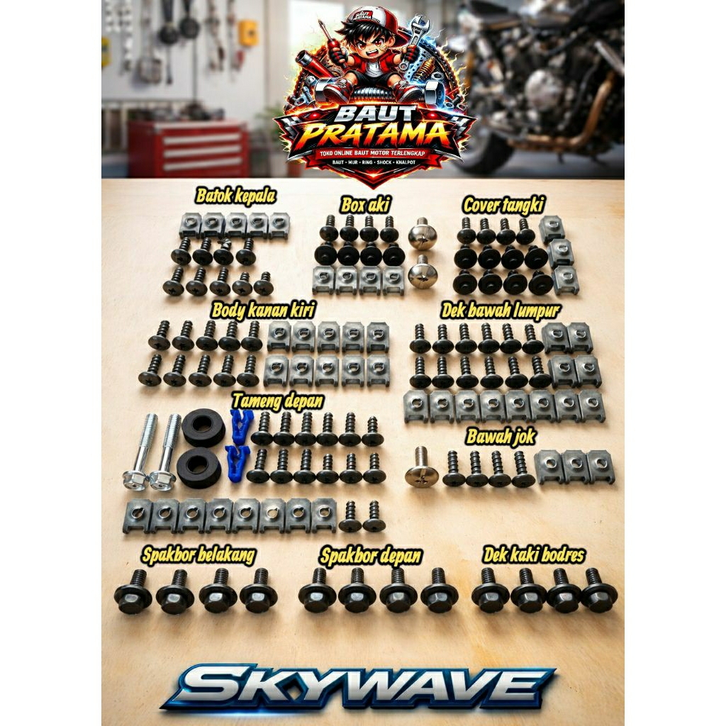 Baut fullset body motor skywave