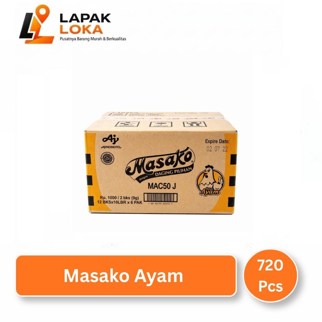 Masako Rasa Ayam – 1 Dus isi 720 Pcs, Praktis & Lezat