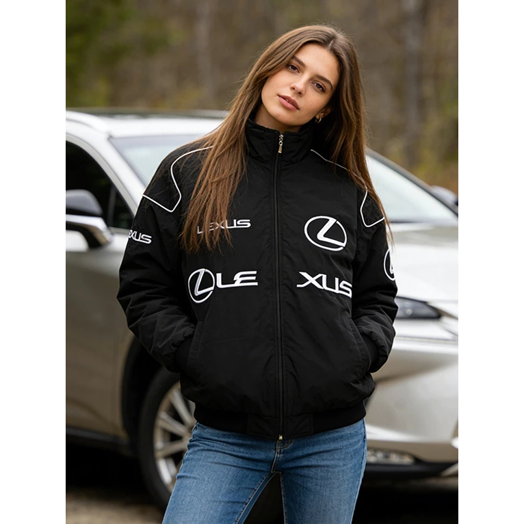 Jaket Racing Parasut Unisex Motor Hitam Jacket Long Sleeve Casual Bahan Lotto